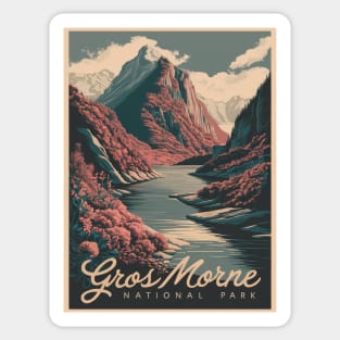 Gros Morne National Park Of Canada Retro Vacation Poster Sticker